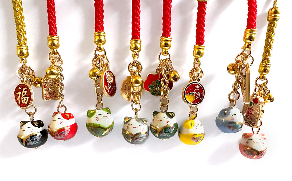 Maneki Neko Lucky Cat Hanging Charm